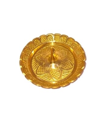 Brass Light Weight Holder Dhoop Batti Medium Size for Pooja Ardas Pray Standard Cone Holder Burn Safety Ash Catcher Worship Divine