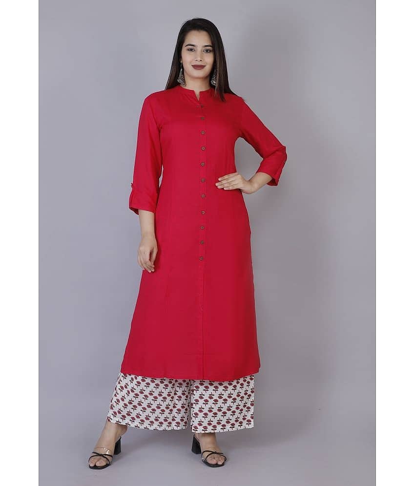 Doriya - Pink A-line Rayon Women's Stitched Salwar Suit ( Pack of 1 )