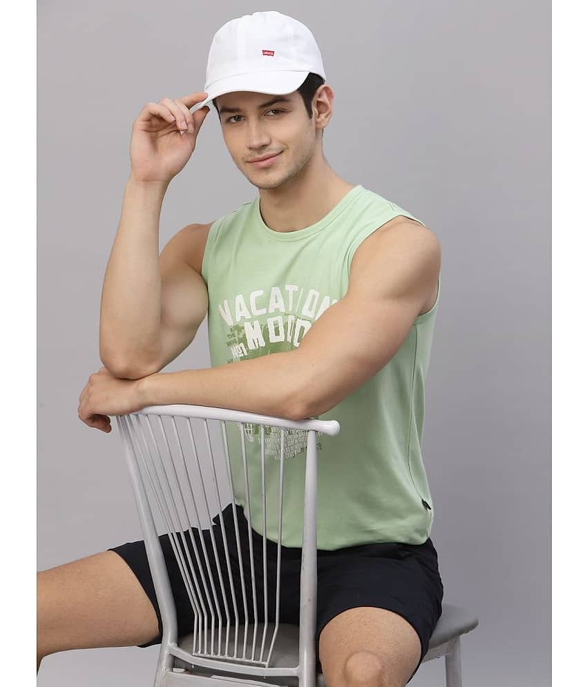 Rigo Pack of 1 Cotton Sleeveless vest For Men ( Green )