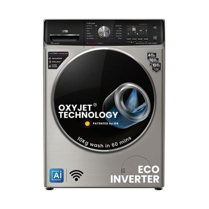 IFB 10Kg 5 Star with Deep Clean Oxyjet Technology, AI Powered, Fully Automatic Front Load Washing Machine (EXECUTIVE PLUS VSC 1014, Steam Refresh Program, Wi-Fi, Eco Inverter, SUS VCM, silver) IFB 10Kg 5 Star with Deep Clean Oxyjet Technology, AI Powered