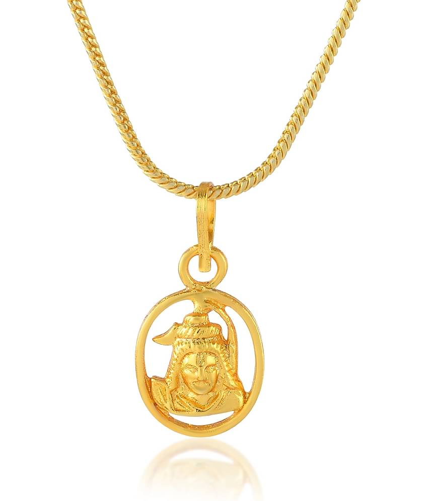Admier Gold Plated Lord Shiva Shiv mahadev Locket Pendant Necklace With Chain Jewellery For Men & Women