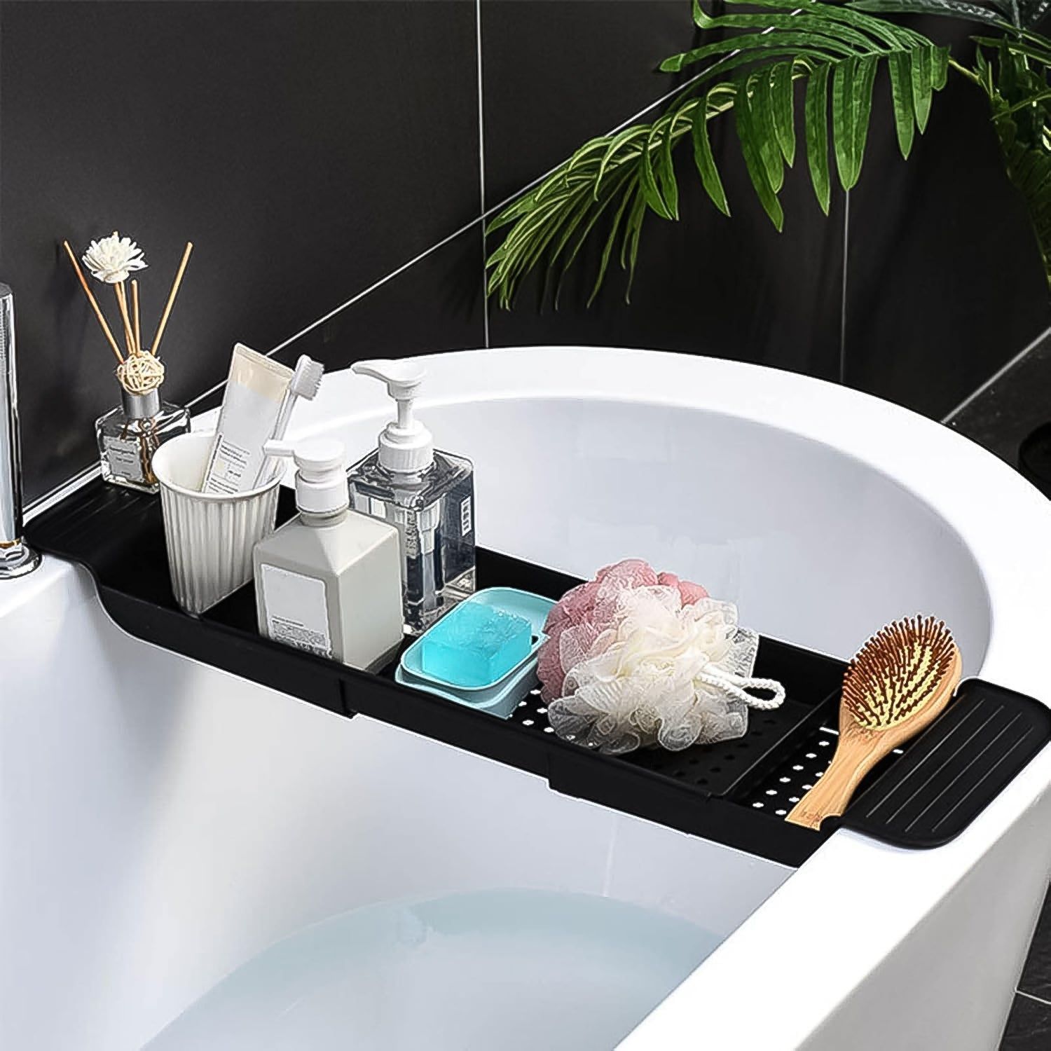 Retractable Bath Caddy, Retractable Bathtub (78 Cm Long Adjust / 1 Pc / With Brown Box)