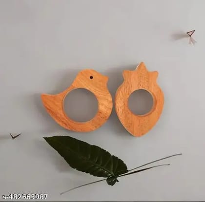 Shreeja Shilpcraft Eco-friendly Neem Wood Teether  Bird, and Strawberry Shaped Teething Toy