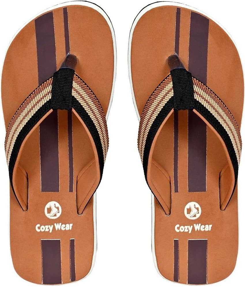 Cozy Wear - Tan Men's Thong Flip Flop