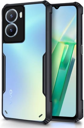 PLUGTECH Slim Shockproof Case | Matte Black Soft | Drop Protection | Precise Cutouts | Premium Mobile Cover for Vivo Y16, Vivo T2X 5G, Vivo Y56 5G