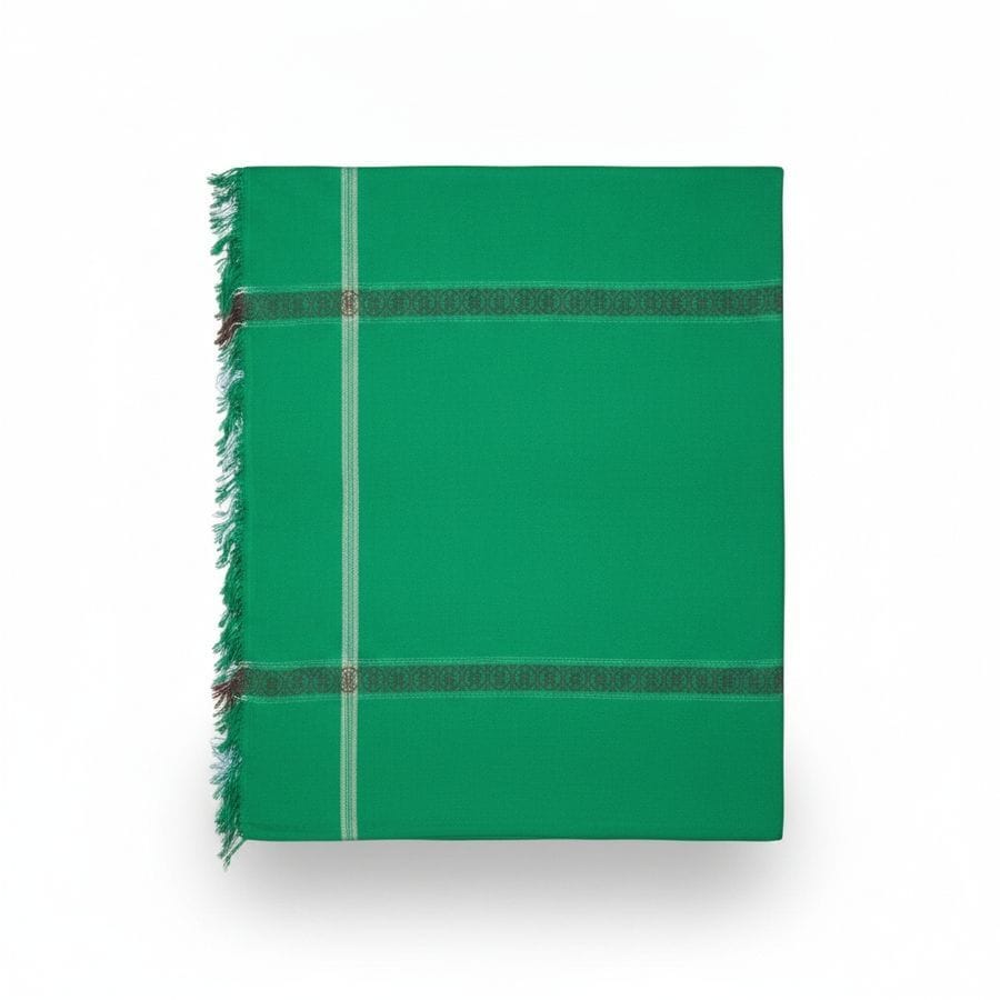 Woven Green Cotton Ethnic Dupatta