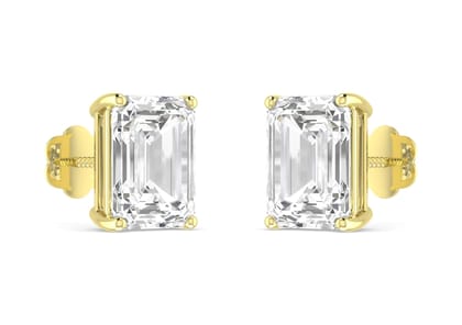 Emerald Solitaire Studs