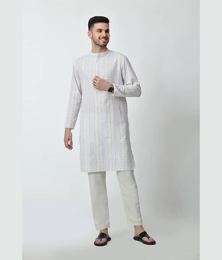 ALL WAYS YOU Cotton Blend Printed Regular Kurta For Men ( Multi )