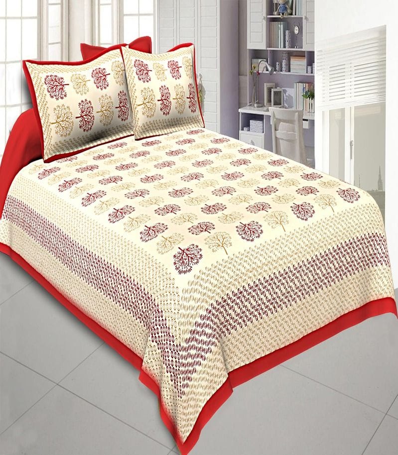 Breathable Cotton Floral Bedsheet 120 TC