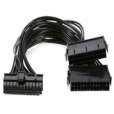 Dual PSU Power Supply 24-Pin Extension Cable for ATX Motherboard 24-pin to 24 (20+4) pin