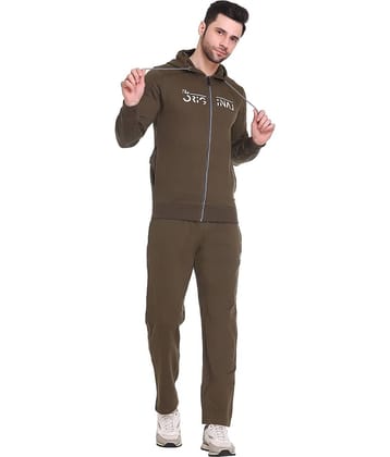HB HONEY BEE - Brown Fleece Regular Fit Men's Tracksuit ( Pack of 1 )