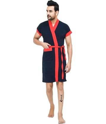 Poorak Blue Free Size Bathrobe ( Pack of 1 )