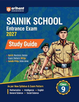 Arihant AISSEE Sainik School Class 9 Entrance Exam 2027 | Complete Study Guide | Quick Revision Notes, Practice MCQs & PYQs (2018–2026) | As per New Syllabus | Hindi Medium Paperback – 3 February 2026 Arihant AISSEE Sainik School Class 9 Entrance Exam 2027 | Complete Study Guide | Quick Revision Notes, Practice MCQs & PYQs (2018–2026) | As per New Syllabus | Hindi Medium Paperback – 3 February 2026