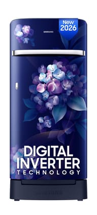 Samsung 215 L, 5 Star, Digital Inverter, Direct-Cool Single Door Refrigerator (RR23H2H35HS/HL, Hydrangea Blue, Base Stand Drawer, Single Touch Defrost, 2026 Model) Samsung 215 L, 5 Star, Digital Inverter, Direct-Cool Single Door Refrigerator (RR23H2H35HS