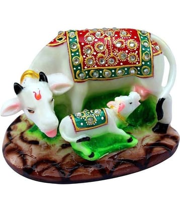 FASHION BIZZ Terracotta Cow and Calf Idol ( 12 cm )