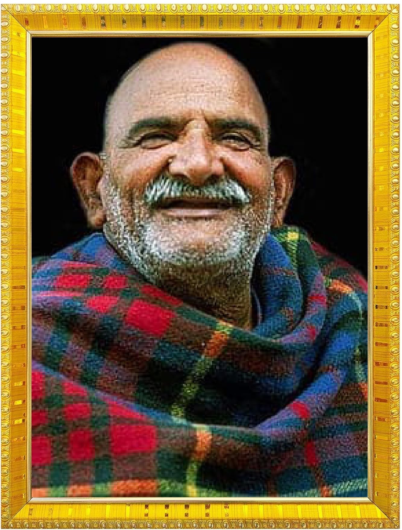 NOKKES Baba Neem Karoli Baba Neev Karori baba Photo Frames Religious Photo frame 5X7 Inch Photo Frame_W16