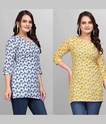 Cotton Blend Short Kurti For Women (Pack of 2)