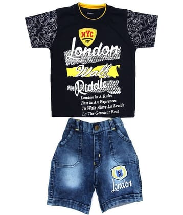 Zadmus Baby Boys Cotton T Shirts & Shorts ( Yellow )