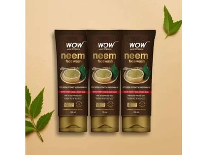 WOW Skin Science Anti-Acne Neem Face Wash - 100ml (Pack of 3 ) WOW Skin Science Anti-Acne Neem Face Wash - 100ml (Pack of 3 )