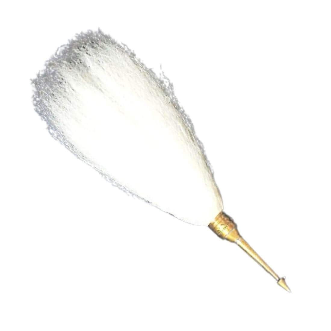 MAYAPURI Chawar for Puja Original or Chanwara/Chaur/Chavar Sahib in Metal Body/Sacred Fly Whisk, Brass Handle Length; 6 inches and Hair Length; 12 inches (Pack of 1)