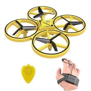 Hand-Controlled Suspension Helicopter Toy Interactive Drone Indoor Flyer Toys with 360�Rotating and LED Lights for Kids Teenagers Boys Girls (Yellow) Pack of 1