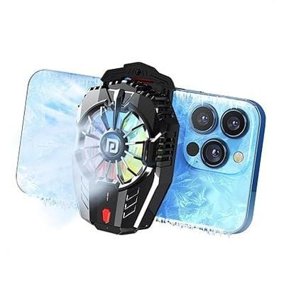 Portronics Coolpluse Instant Mobile Cooler With Radiator Cooling Technology, 3 Cooling Mode, Temperature Display, RGB LED Light, Gaming Fan, Refrigeration Chip, Compatible With Android & iphone(Black) Portronics Coolpluse Instant Mobile Cooler With Radiator Cooling Technology, 3 Cooling Mode, Temperature Display, RGB LED Light, Gaming Fan, Refrigeration Chip, Compatible With Android & iphone(Black)