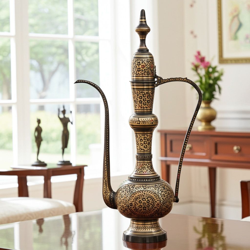 Brass Aftaba Decorative Surahi � Handcrafted Traditional Art Piece, Height : 40 Inch (FMAS350 A)