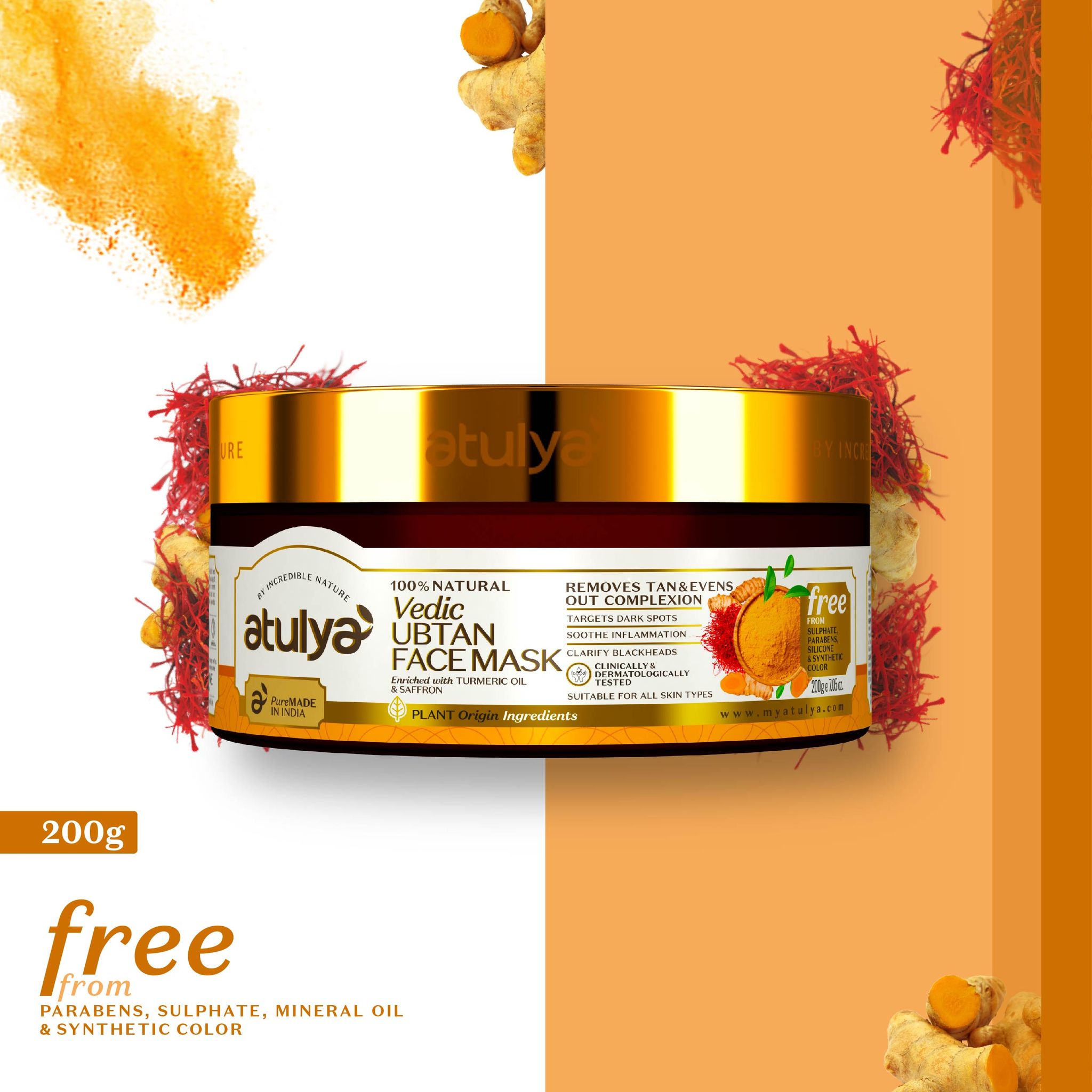 Atulya Vedic Ubtan Face Mask | For Tan Removal - 200gm