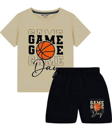 MIST N FOGG Pack of 1 Unisex Cotton Blend T-Shirt & Shorts Set ( Multicolor 1 )