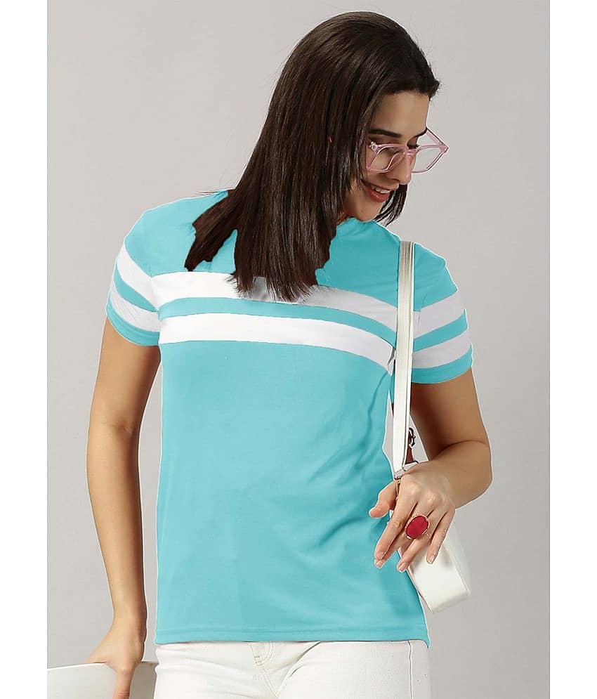 AUSK Women Cotton Blend Colorblock Regular Fit Round Neck T-Shirt ( Grey )