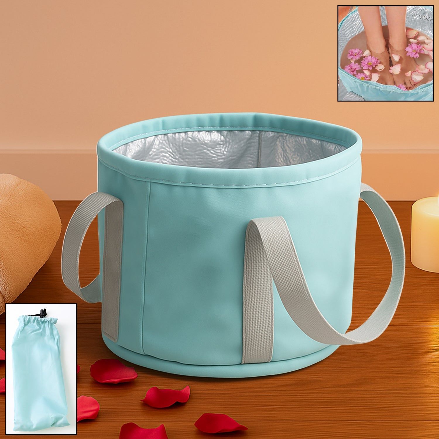 Soaking Feet Foldable Foot Tub Portable Bath Bag (1 Pc)