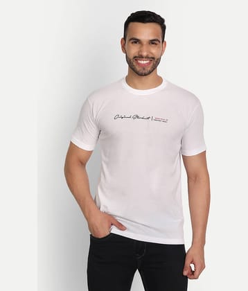 Zeffit Pack of 1 Cotton Blend Regular Fit Men's T-Shirt ( White )