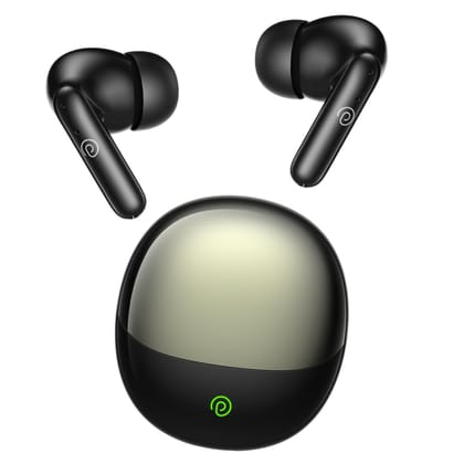 pTron Zenbuds Evo in-Ear TWS Earbuds w/Dual HD Mic & AI-EN Clear Calls, 13mm Drivers, 32Hrs Playtime, 45ms Movie/Music Modes, Bluetooth v5.3 Wireless Headphones, IPX5 & Type-C Charging (Pearl Black)
