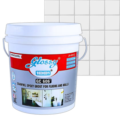 1001 GC 606 Stainfree Epoxy Grout for Floors and Walls, Professional-grade Solution for Both Residential and commercial spaces, Stain Resistance and Water Resistance. (Brilliant White, 5kg)