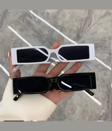 BANDSMITH Black Square Sunglasses ( Pack of 1 )