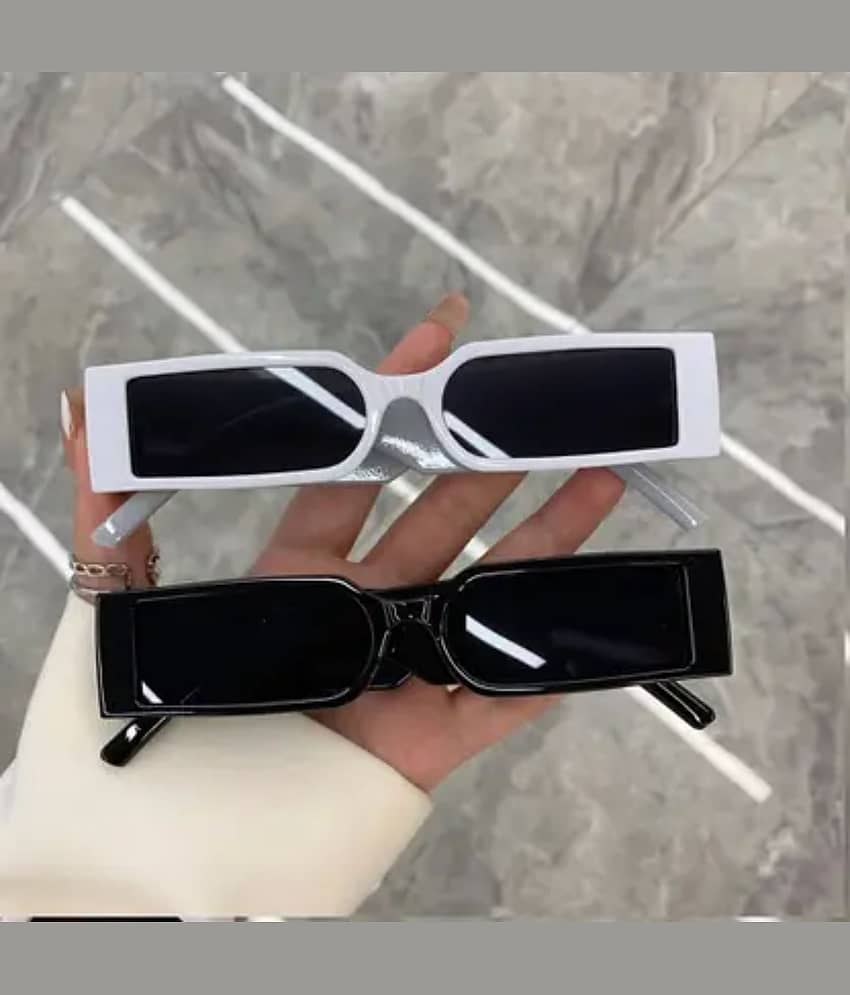 BANDSMITH Black Square Sunglasses ( Pack of 1 )