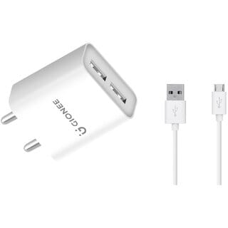 GIONEE GN GGDPUC24A CHARGER 2.4 A Multiport Mobile Charger with Detachable Cable(White)_409clone.