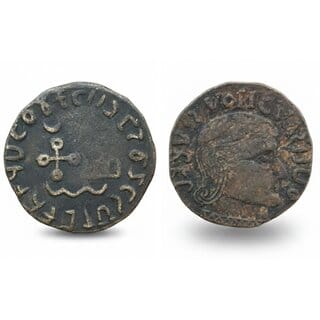 Ancient India Cross Symbol Coin | Vintage Roman Style Historical Collectible