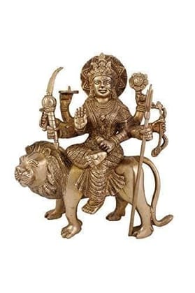 Arihant Craft� Hindu Goddess Durga Idol Hand Work Showpiece � 27 cm (Brass, Gold) Arihant Craft� Hindu Goddess Durga Idol Hand Work Showpiece � 27 cm (Brass, Gold)