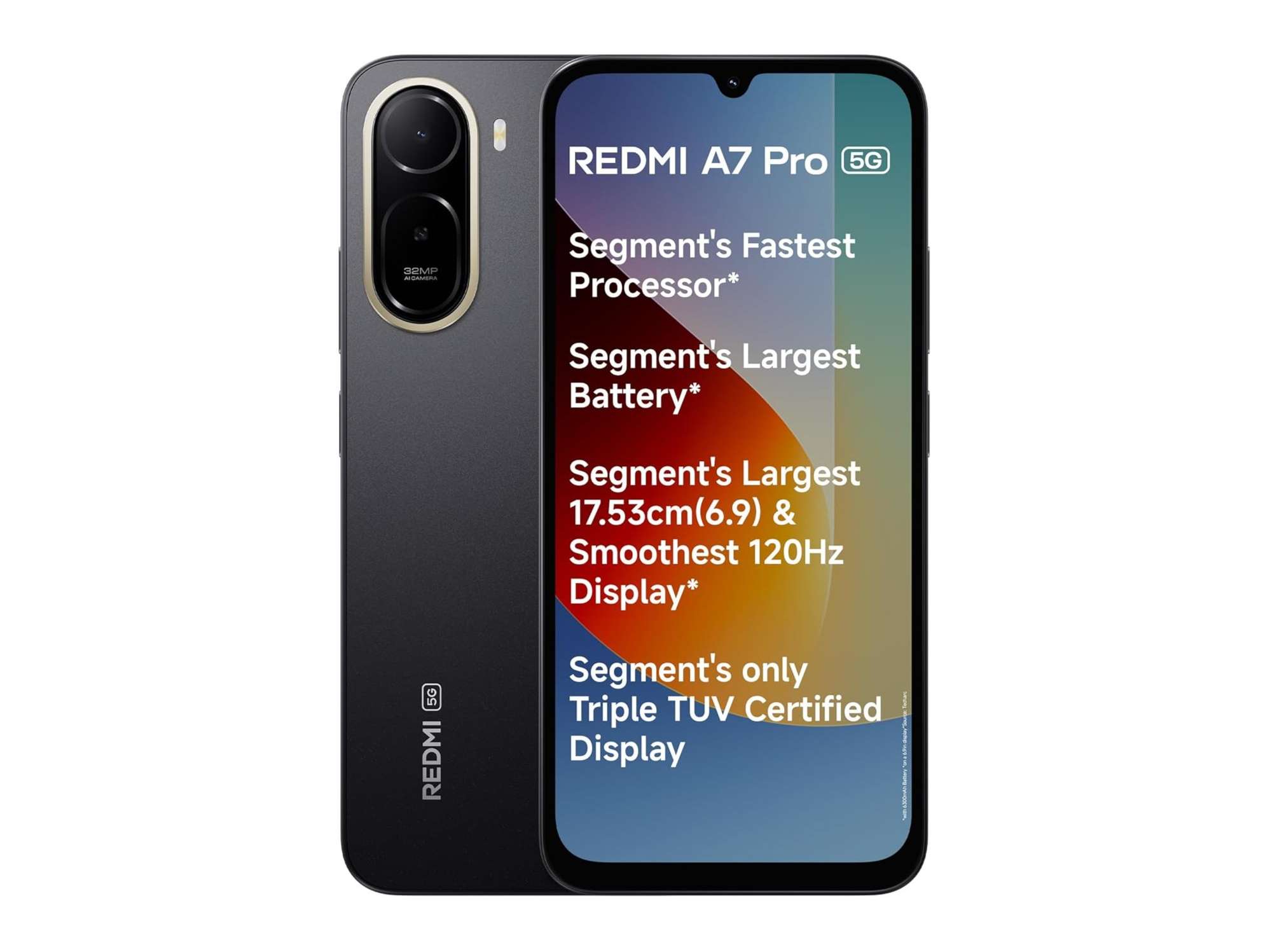 Redmi A7 Pro 5G Smartphone, 4GB RAM, 128GB Storage - Black