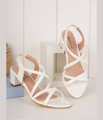 IKAGI White Women's Sandal Heels
