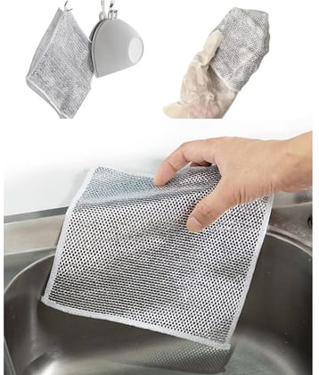 DHSMART Wire Dishwashing Rags for Wet and Dry Dishwash Bar Non Scratch Scrubbing Pads 1 no.s Pack of 5