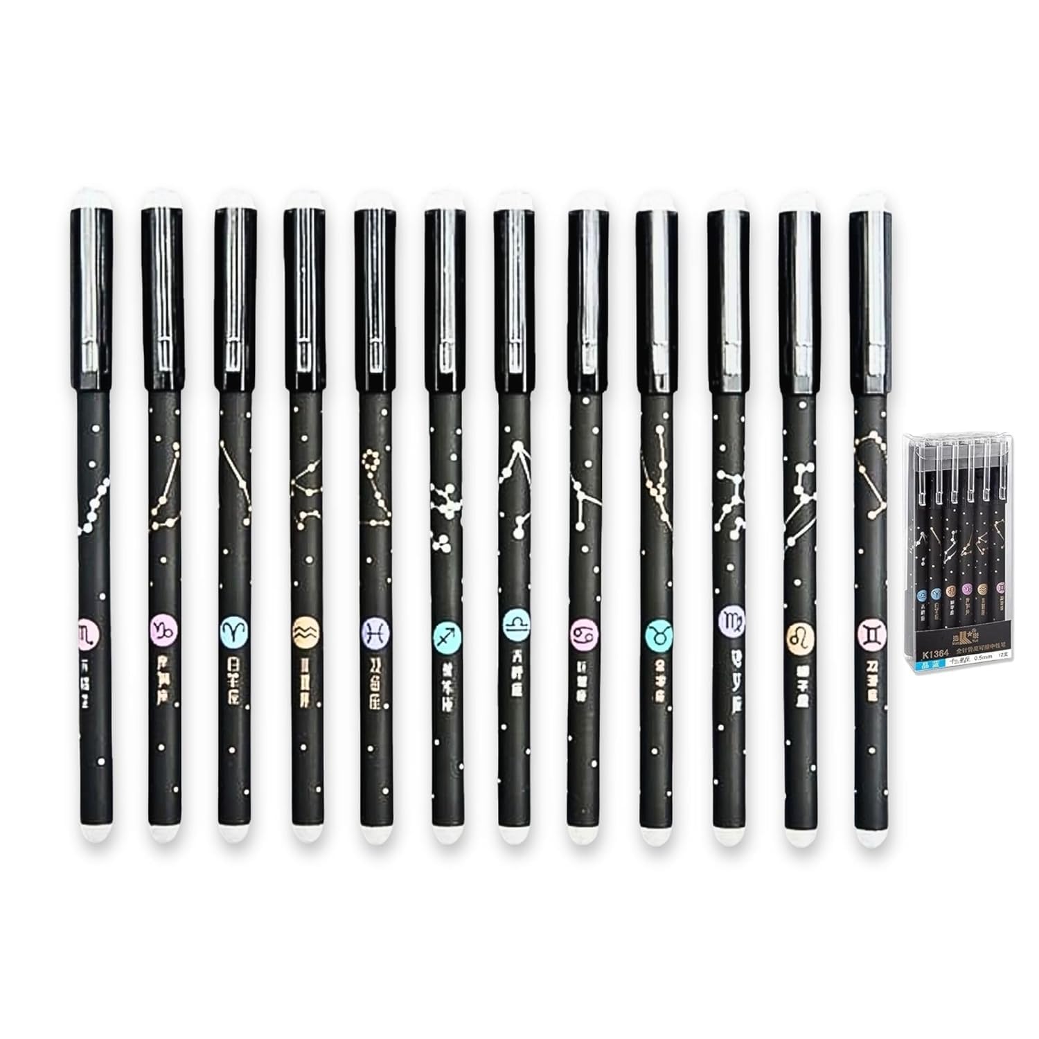 Delhi Deals Hub Erasable Gel Ink Pens 0.5 mm Fine Point Blue Ink Pack of 12 for Writing Drawing Journaling and Office Use