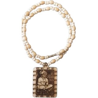 Bageshwar Dham Tulsi Mala Hanuman Jiwood Locket 100% Original Beads Wood Chain Beads Wood Necklace