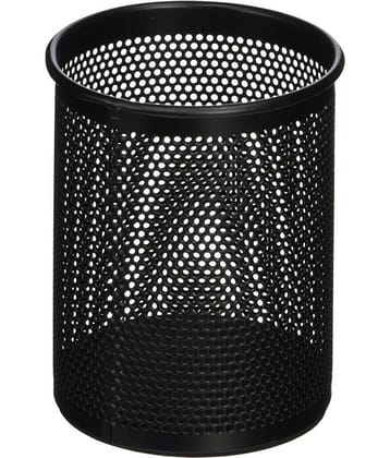 SHB Black : Easypag 1 Pcs 3.5 inch Round Mesh Cup Desk Pen Pencil Holder , Black