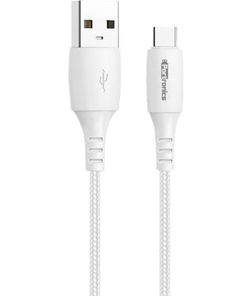 Portronics Konnect A Type -C Cable:1M Type-C Cable with PVC Heads ,White (POR 1179)
