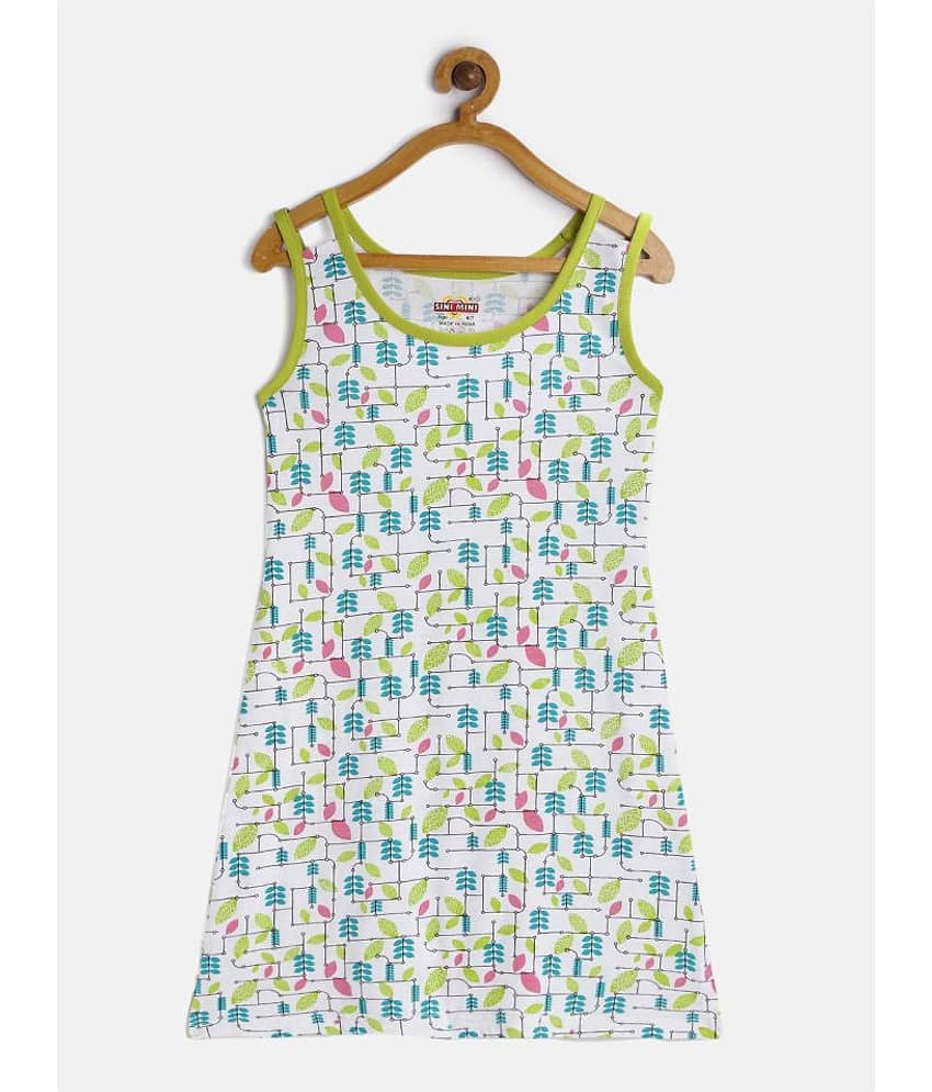 Sinimini 100% Cotton A-line For Girls ( Pack of 1 , Lime Green )