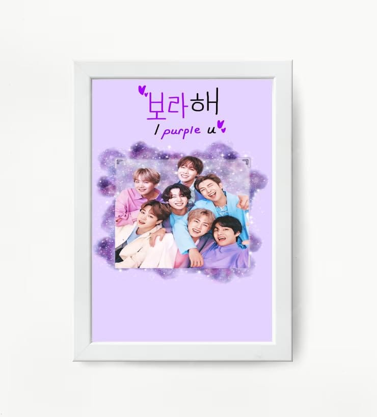 NOKKES Bts Army Bangtan Boy V suga J-Hope Jungkook Jin Jimin Rm 5X7 Inch Size Photo Frame Photo Home Office_EQW226