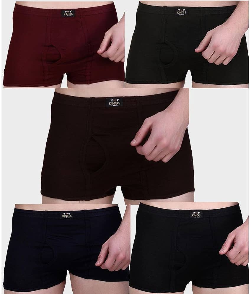 HAP Pack of 5 Cotton Trunks For Men's ( Multicolor )