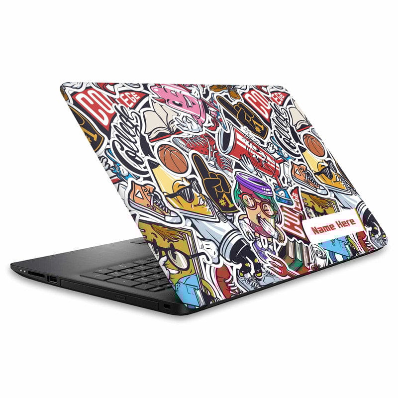 Cartoon Art Custom Name Laptop Skin